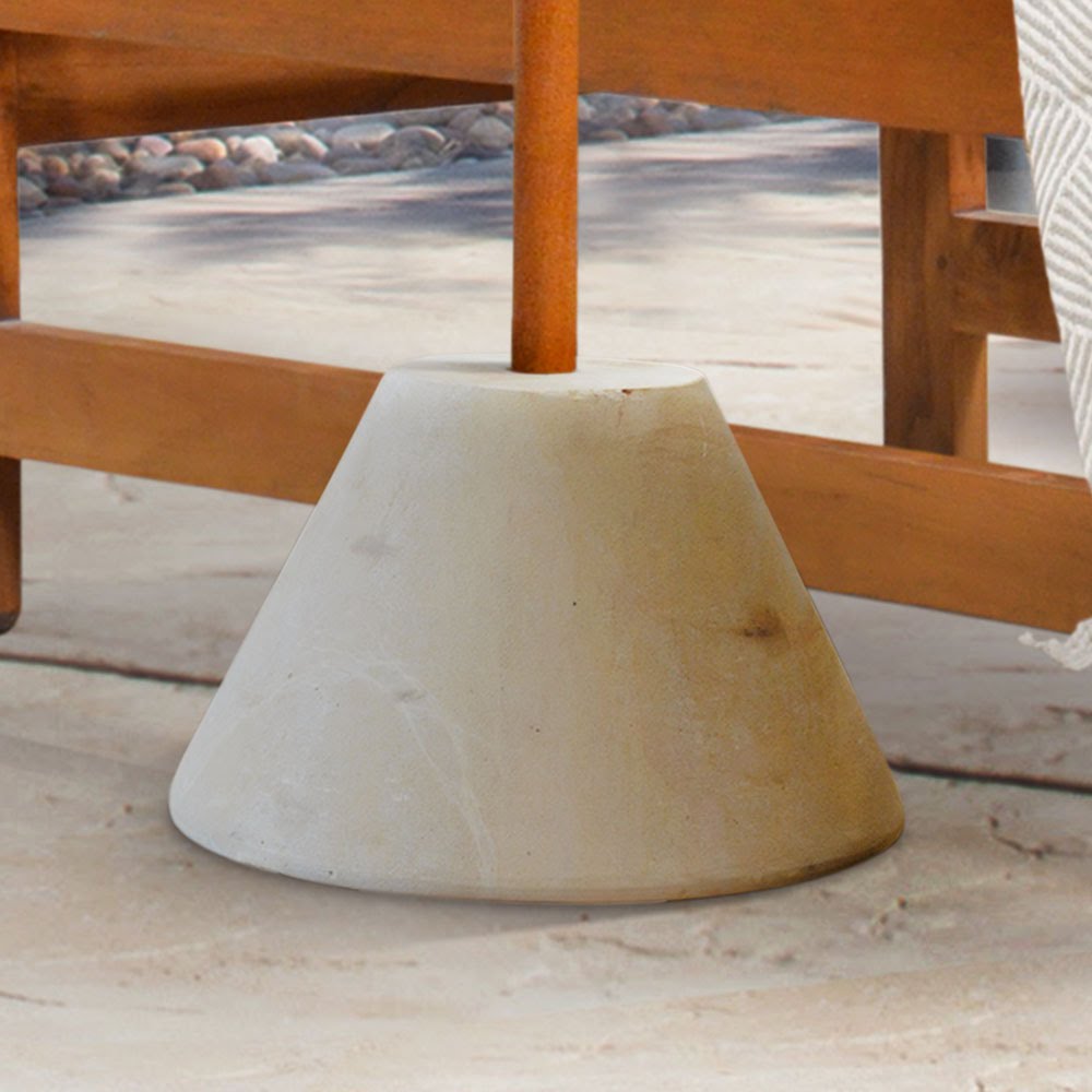 White Stone Umbrella Base