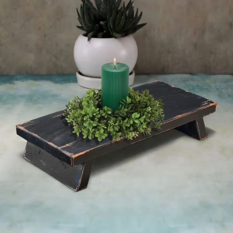 wooden riser rustic black