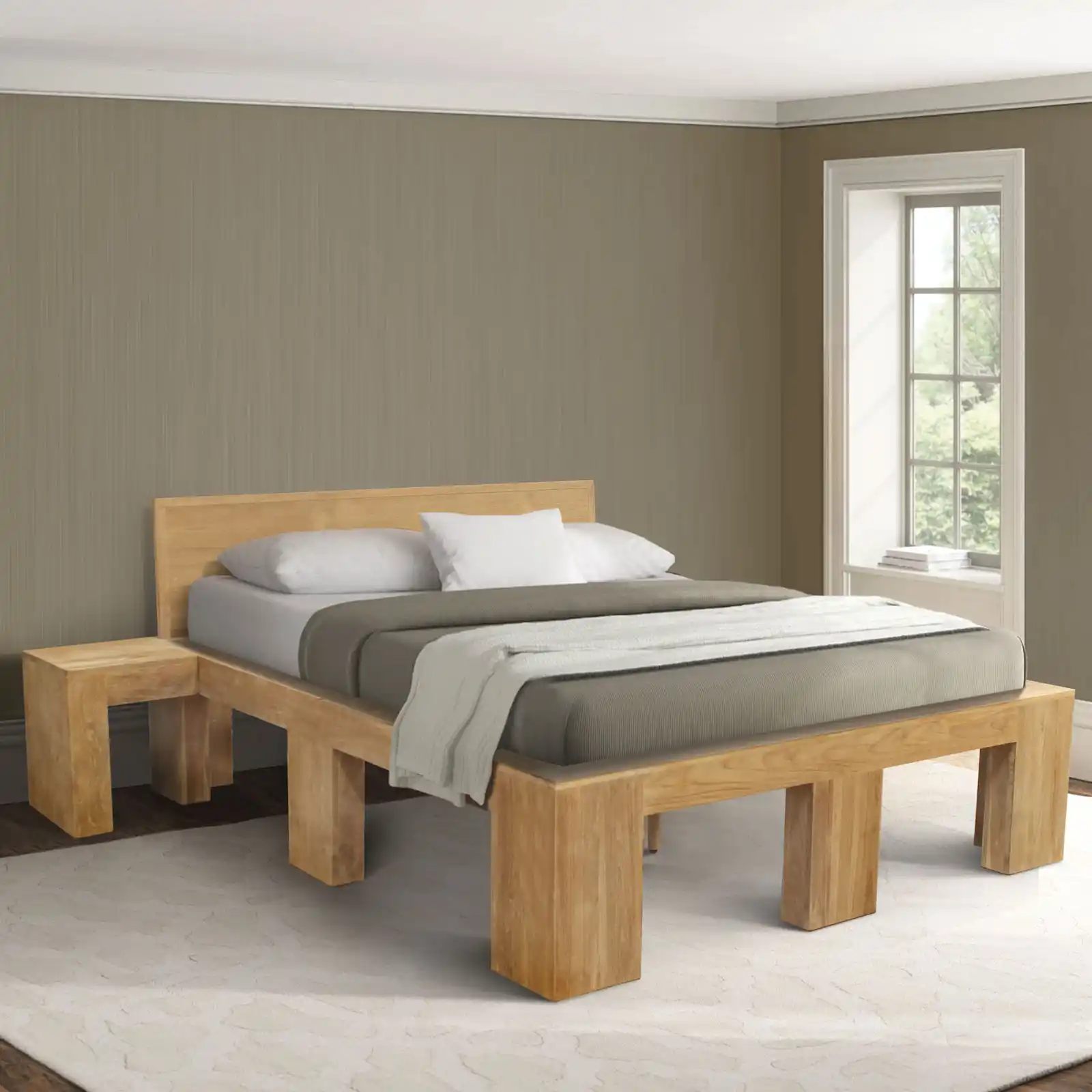 160x200 Bed Sqb With Aslope Headboard And Bed Side 1 160×200 Bed Sqb With Aslope Headboard And Bed Side