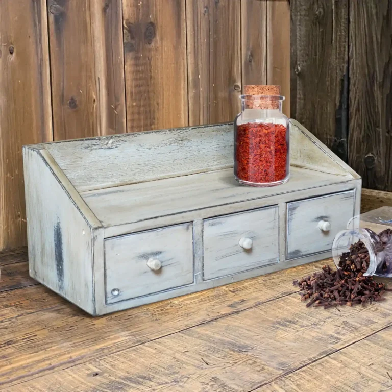 3 drawers cabinet rustic white