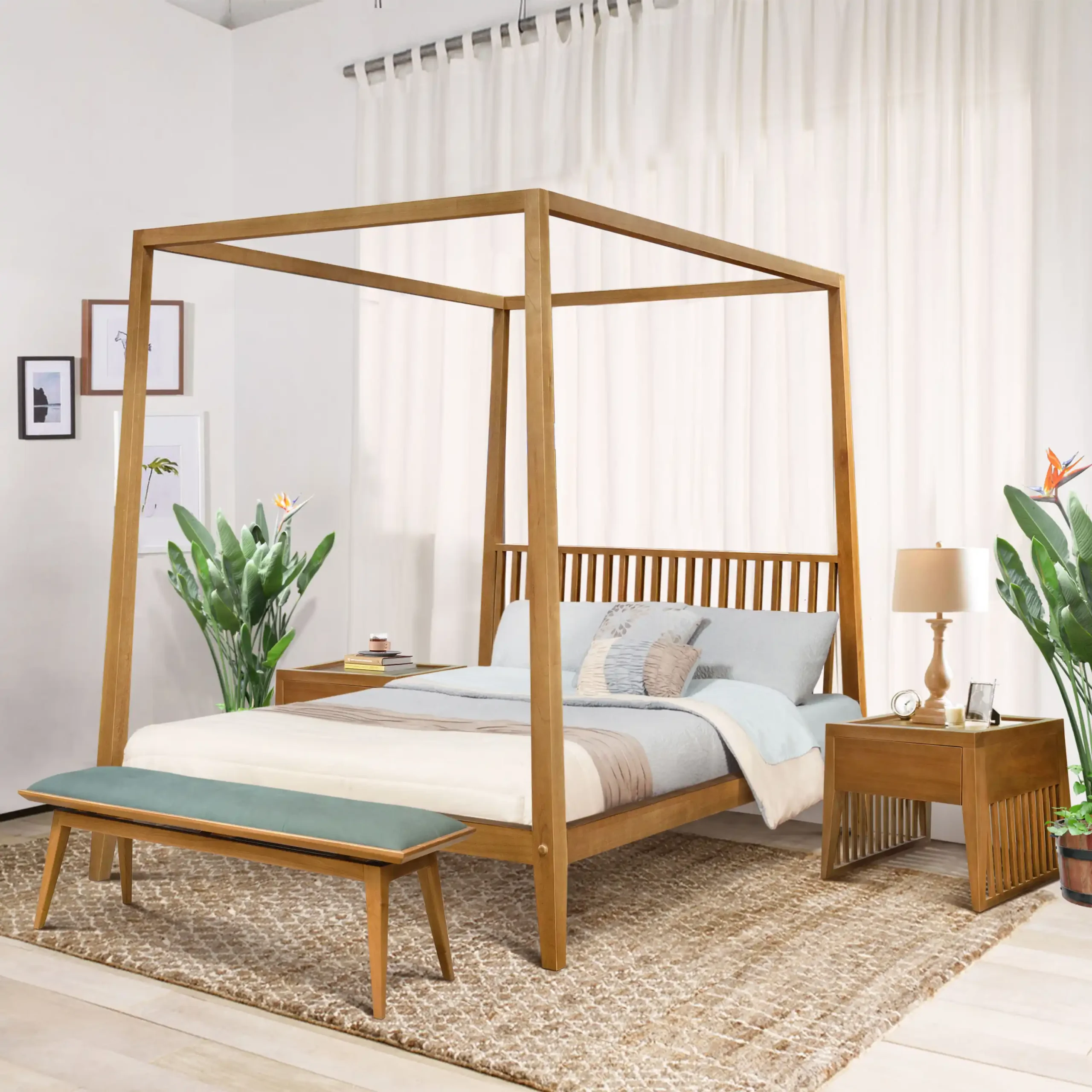 4 Poster Bed Oblique 160x200 1 4 Poster Bed Oblique 160×200