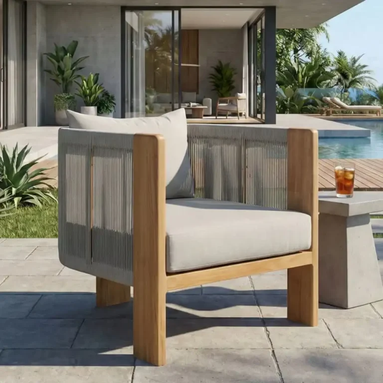 arvello teak outdoor lounge chair