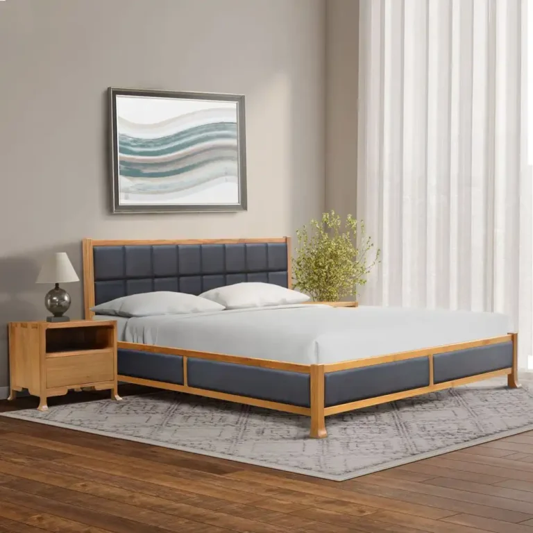 aurelia teak upholstered bed