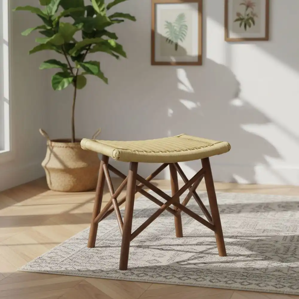 Avara Woven Teak Stool