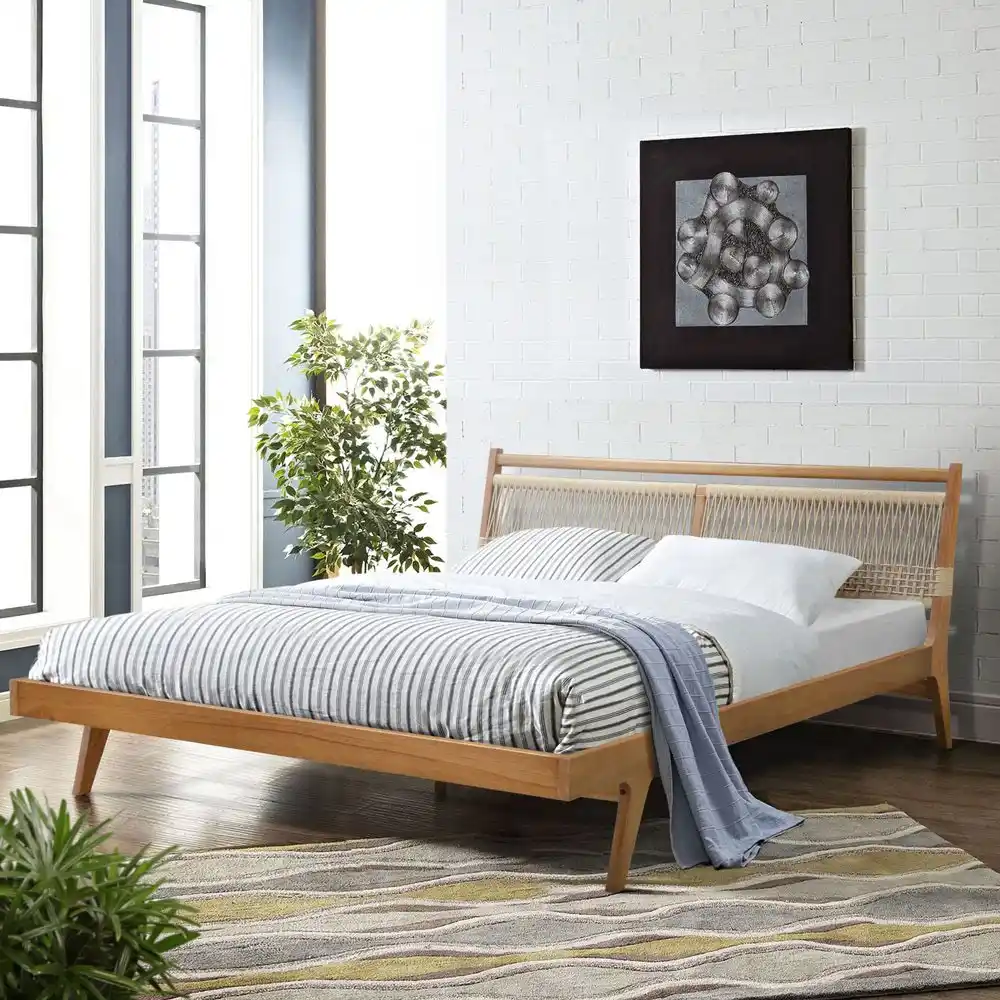 Bed Fifties With Rope Headboard