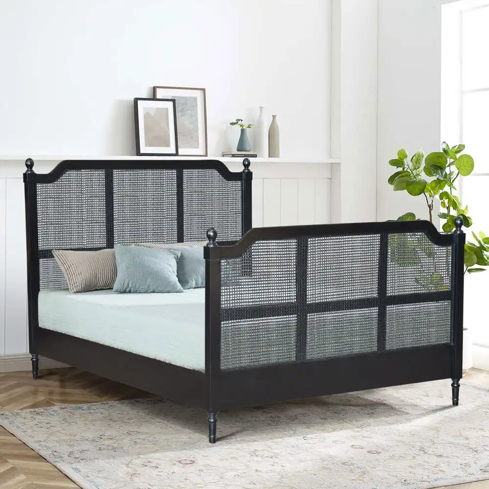 Bed Rattan Junifer American 03 Matress 151 X 201