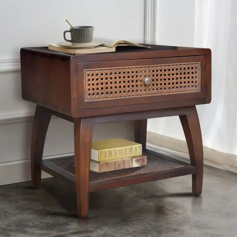 bedside table pacific with rattan drw
