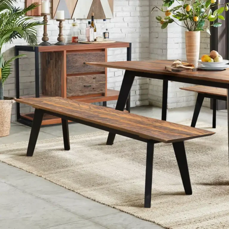 bench rustic iron legs