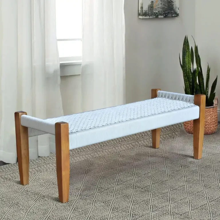 bench with cotton rope