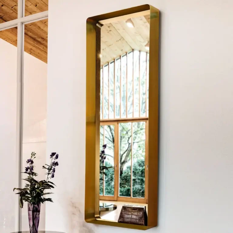 big ractangular brass frame mirror