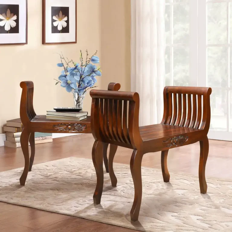 bunga stool walnut wax finish