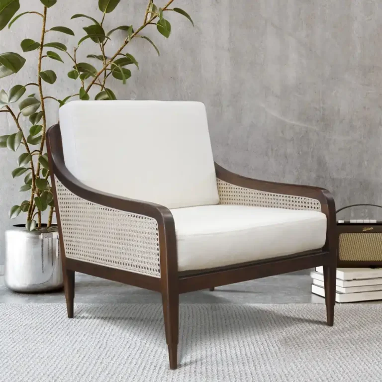 cane arm chair no brass feet