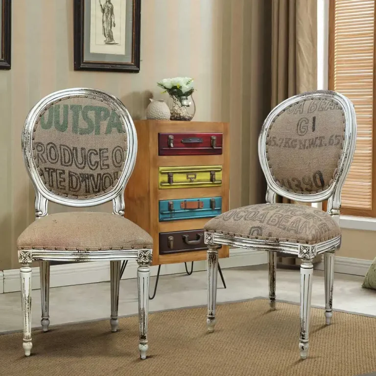chair upholstery with burlap
