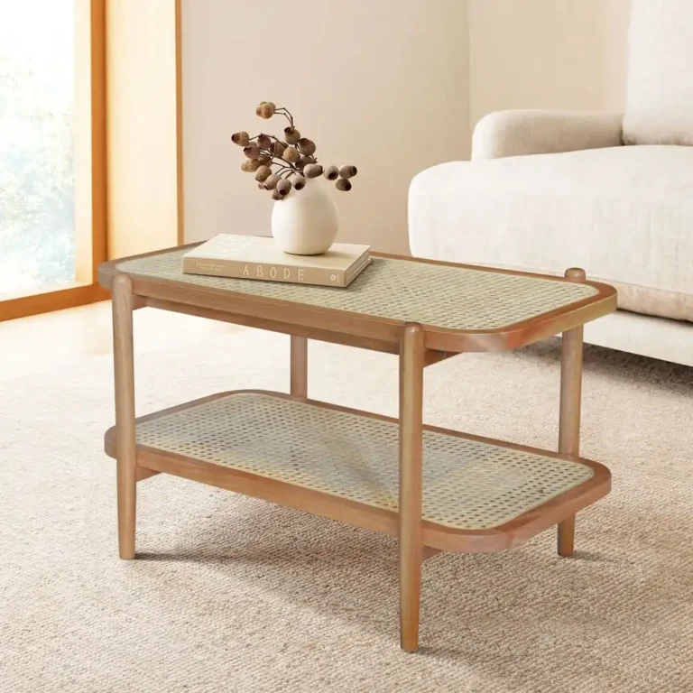 coffee table junifer rattan with shelve