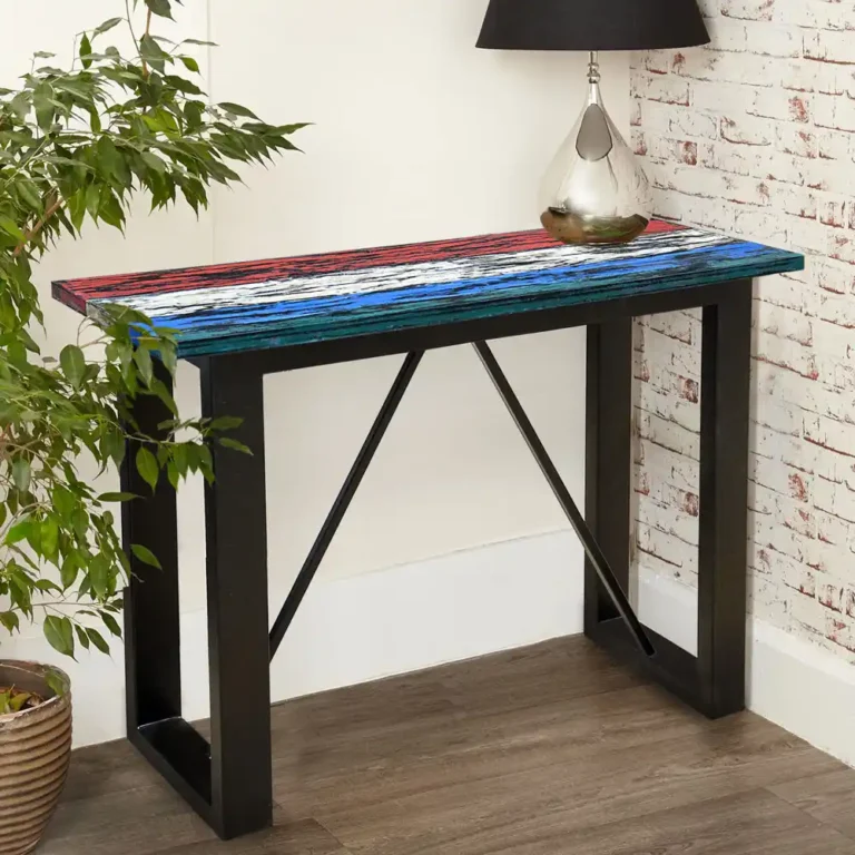 console table with iron