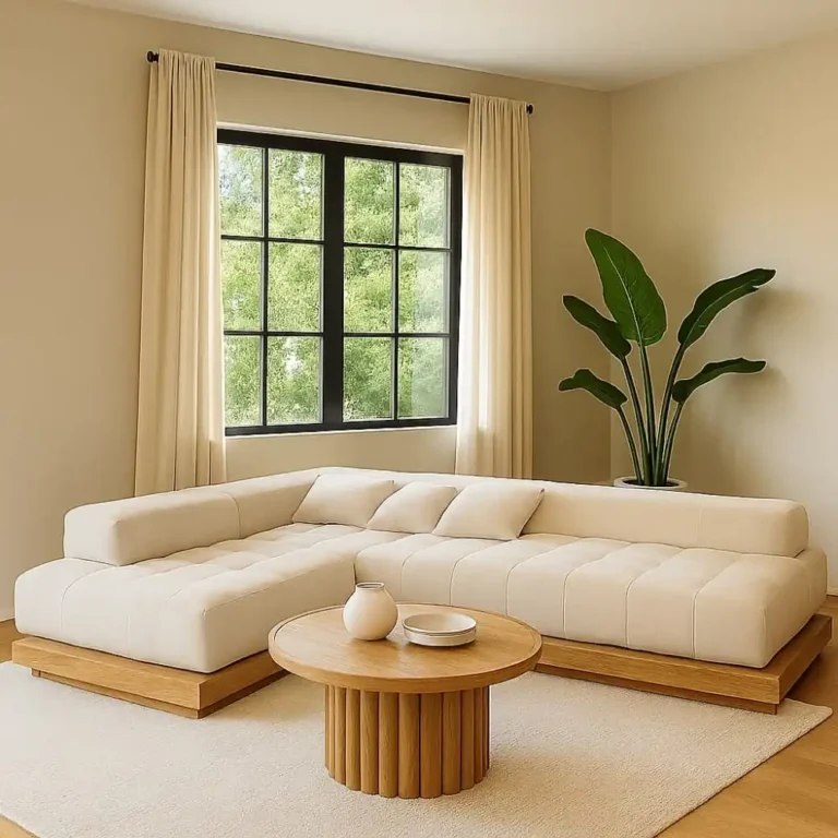 contemporary low profile l shaped sofa