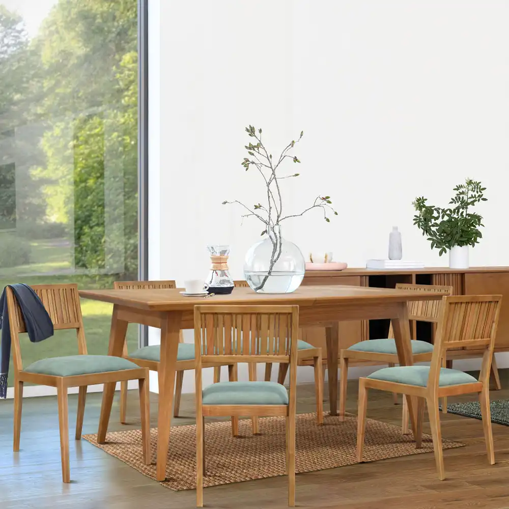 Dining Chair New Nave With Fabric Washed Canvas 1 Dining Chair New Nave With Fabric Washed Canvas
