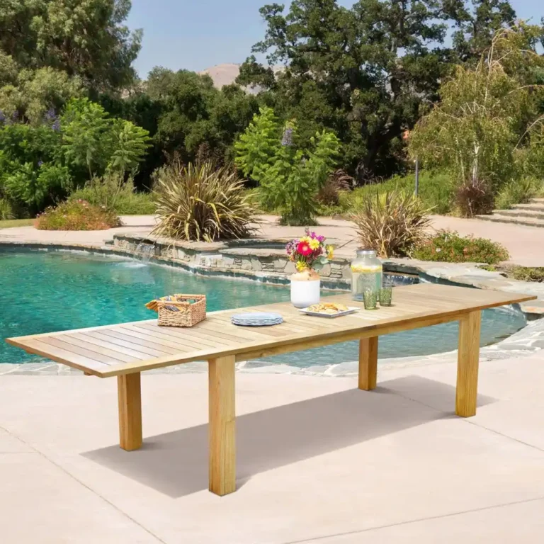 double ext dining table outdoor