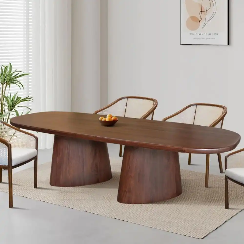 Double Pedestal Base With Round Cone Shape