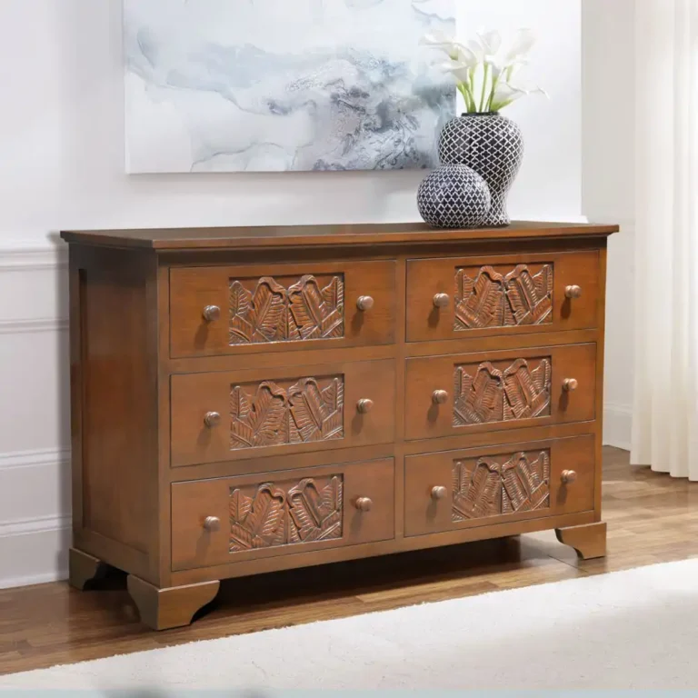 dresser 6 drws banana carving on drws