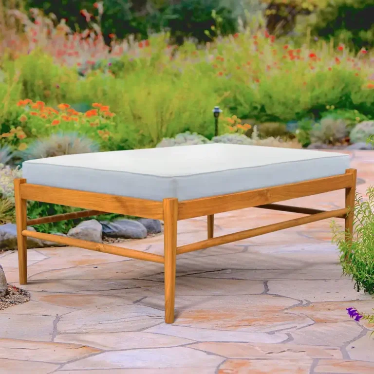 dressing room ottoman leg in teak wood