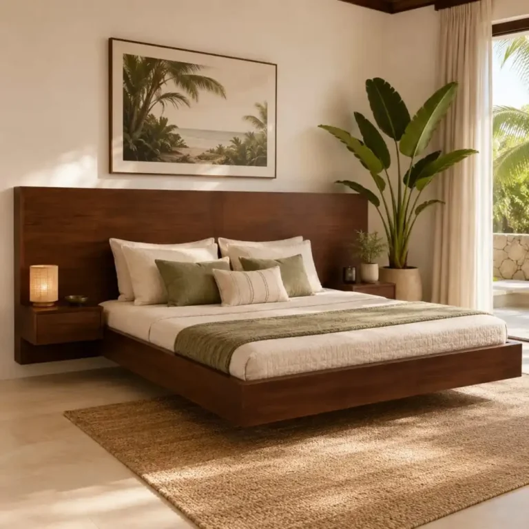 floating bed tropical modern
