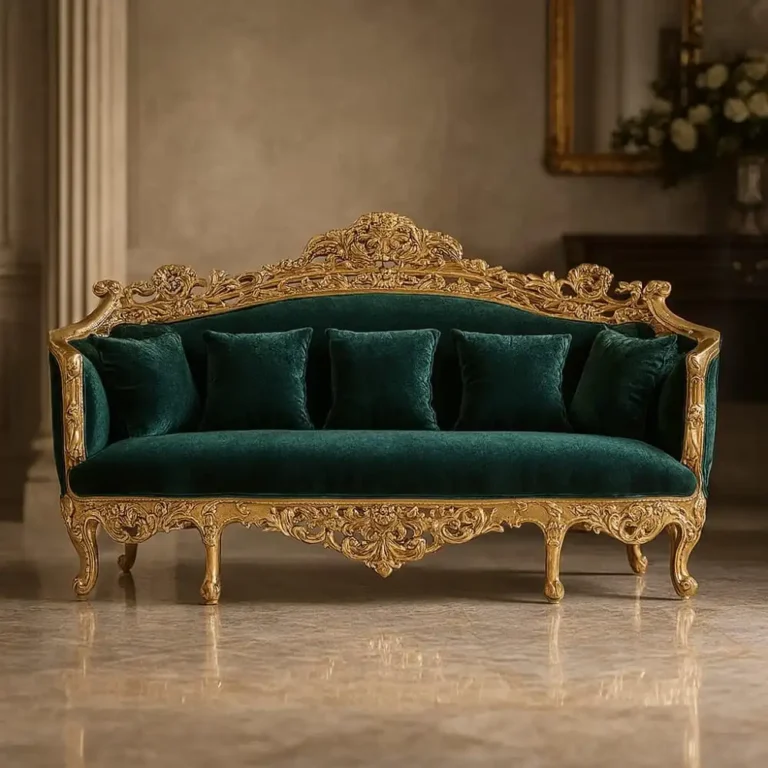 imperial emerald rococo sofa