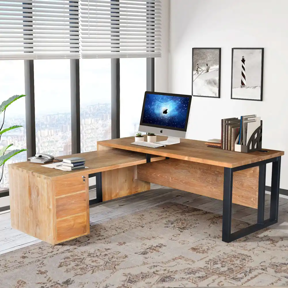 Industrial L-shape Office Desk 1 Industrial L-shape Office Desk