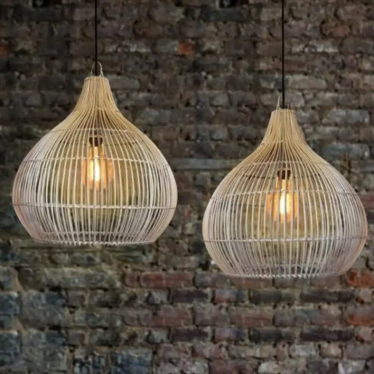kap lampu bambu model sangkar