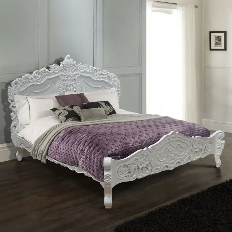 king rococo bed white