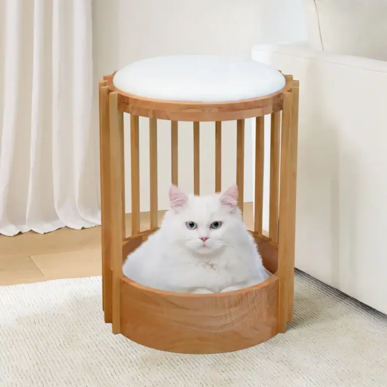 mindi wood cat ottoman