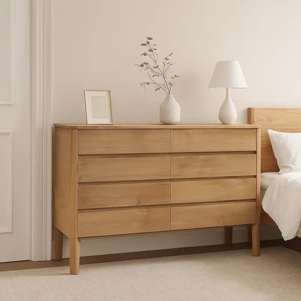 Minimalist Teak Dresser – 6 Drawers