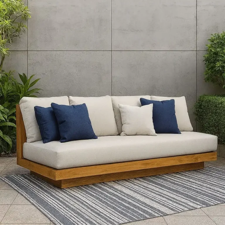 modern outdoor teak sofa