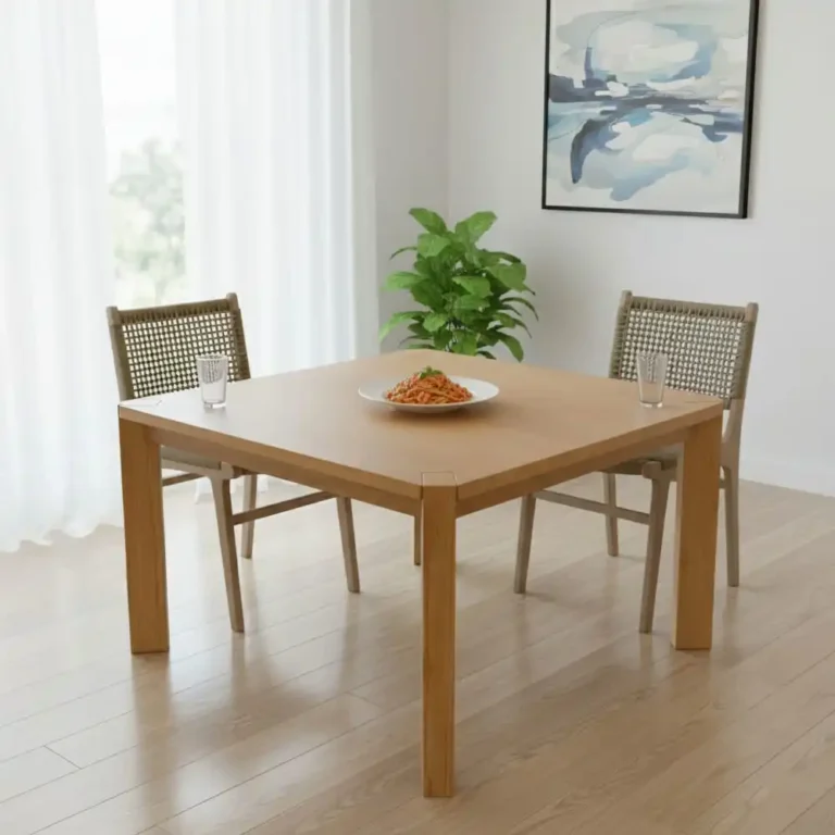 modern square teak dining table