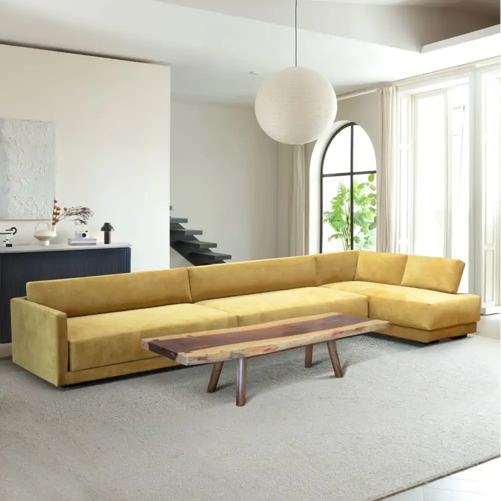 Mustard Luxe L-shape Sofa 1 Mustard Luxe L-shape Sofa