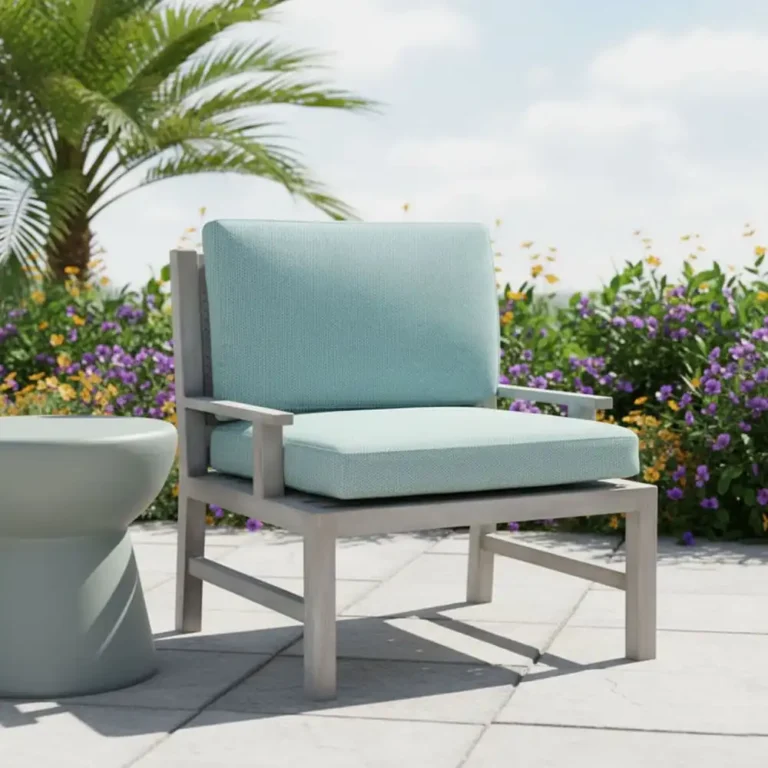 outdoor teak armrest lounge chair