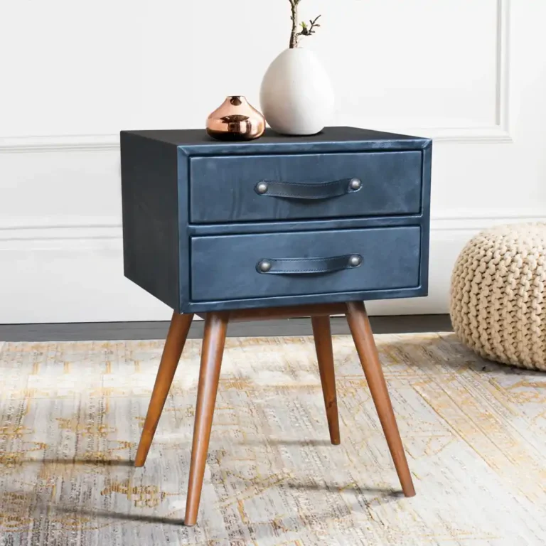 portobello bedside in black leather