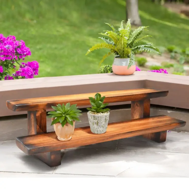 rak pot kayu antik mini japanese