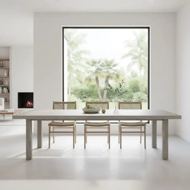 rectangular teak outdoor dining table