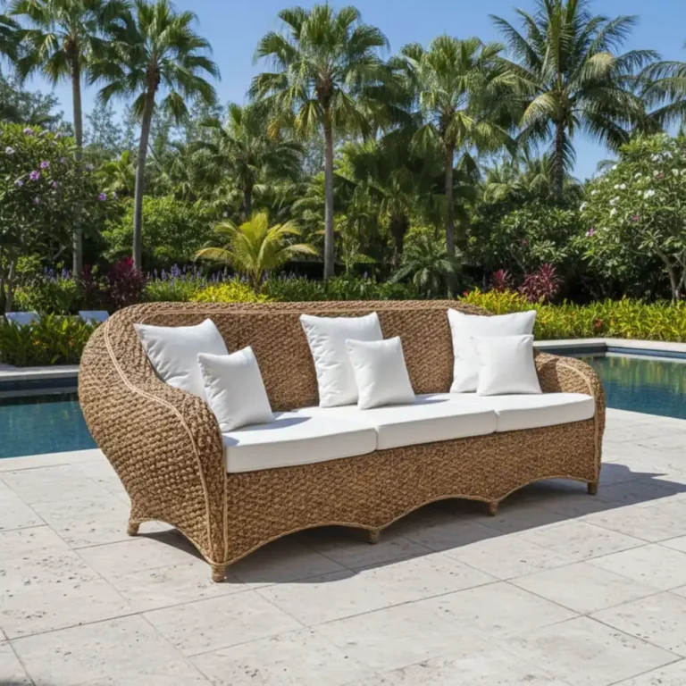 riviera 3 seater water hyacinth sofa