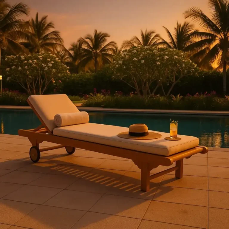 riviera adjustable teak sun lounger