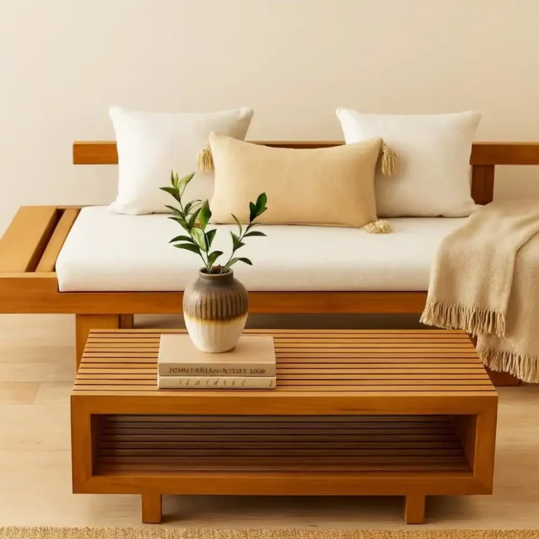 rob slatted teak coffee table