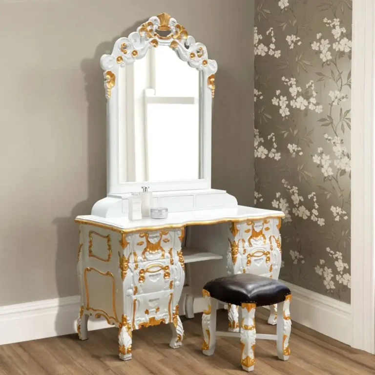 rococo dresser real brown leather macth the wood