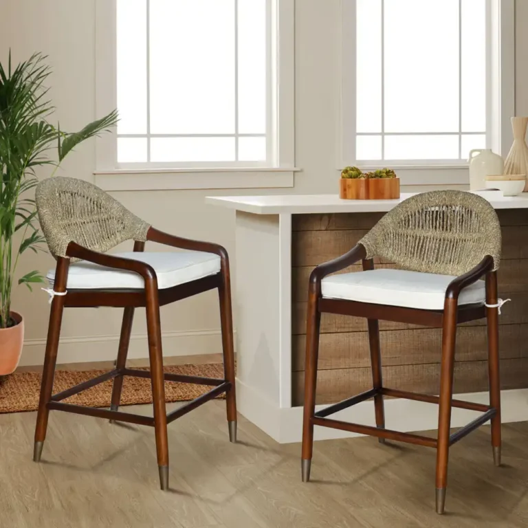 rope and brass bar stool