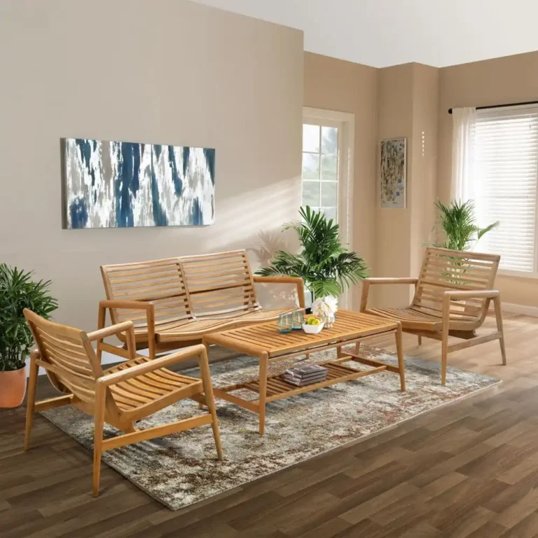 scandinavian furniture teak wood living room set