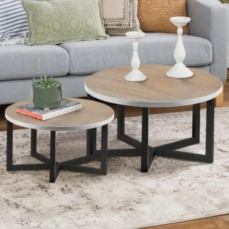 set of 2 side table 70 steel black and wt