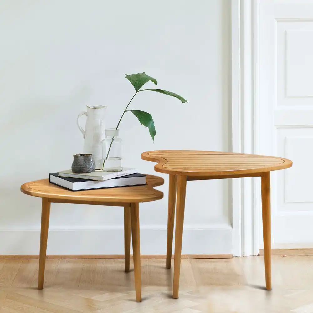 Side Table Fifties Set Of 2 In Mindi Slats