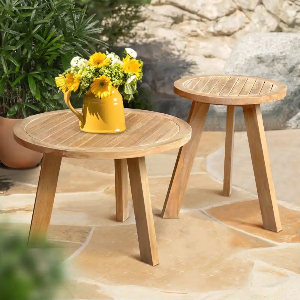 Side Table Mod-z Small In Teak Slats 1 Side Table Mod-z Small In Teak Slats