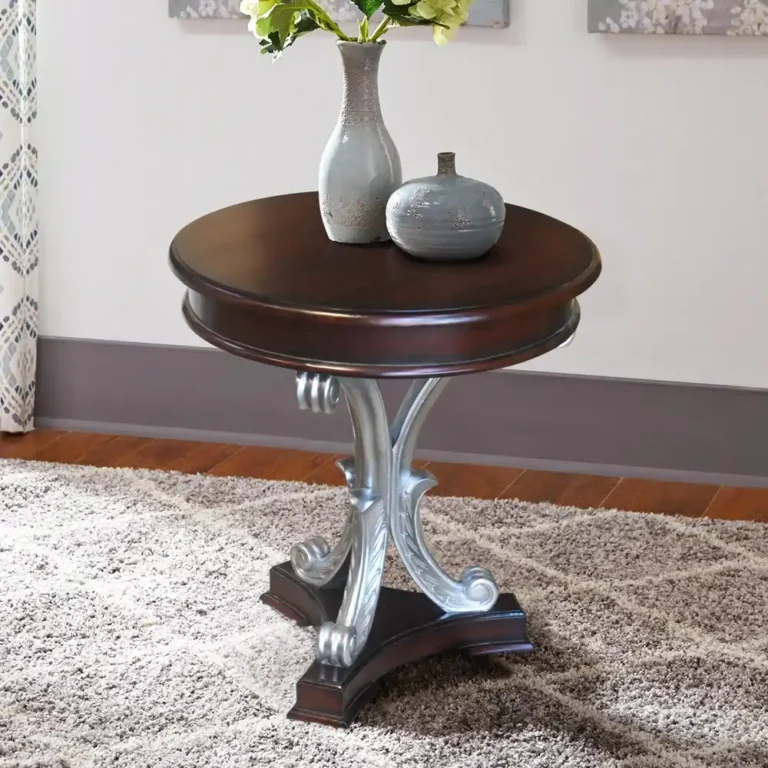 side table silver leaf with marble top