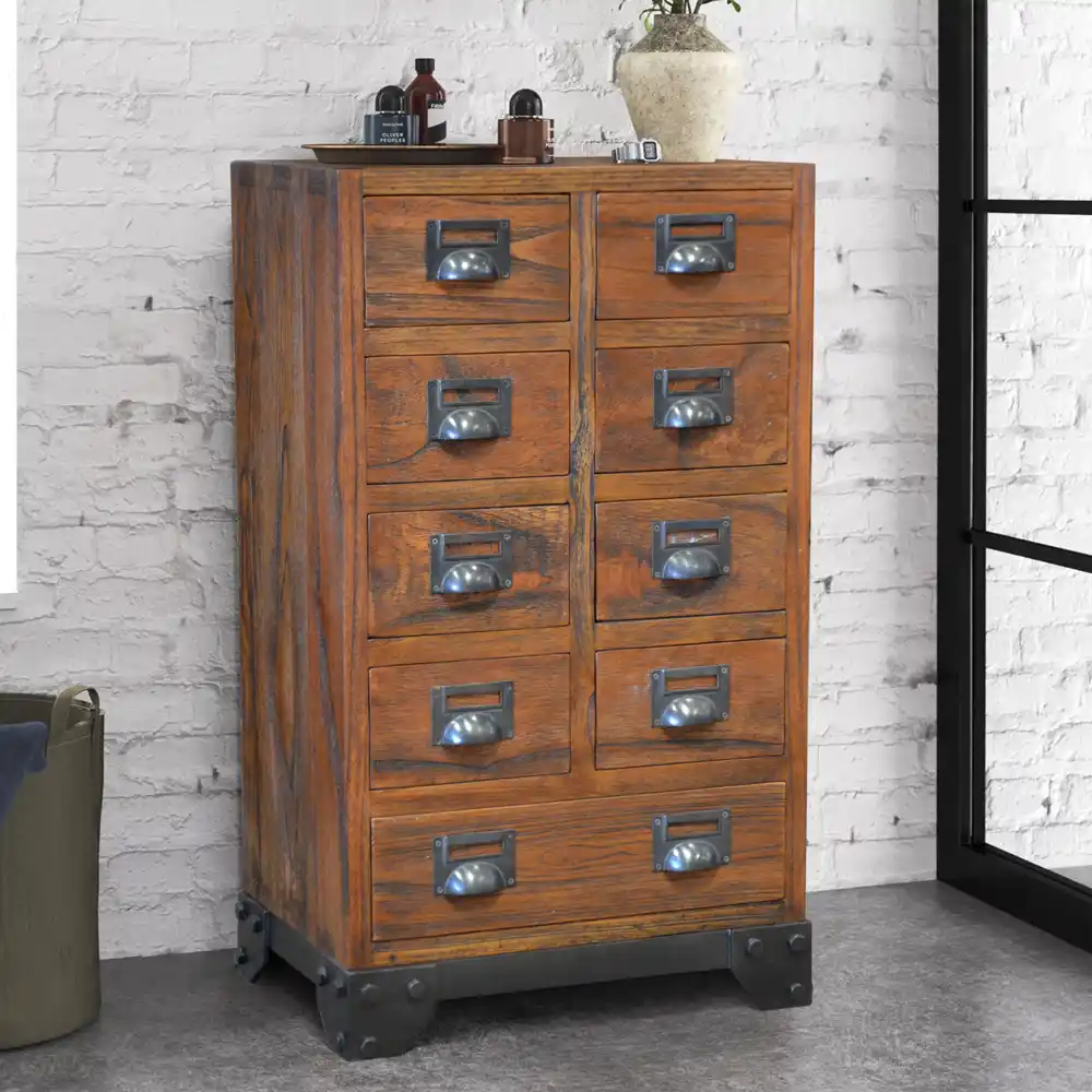 Small Buffet 9 Drawers With Metal Base
